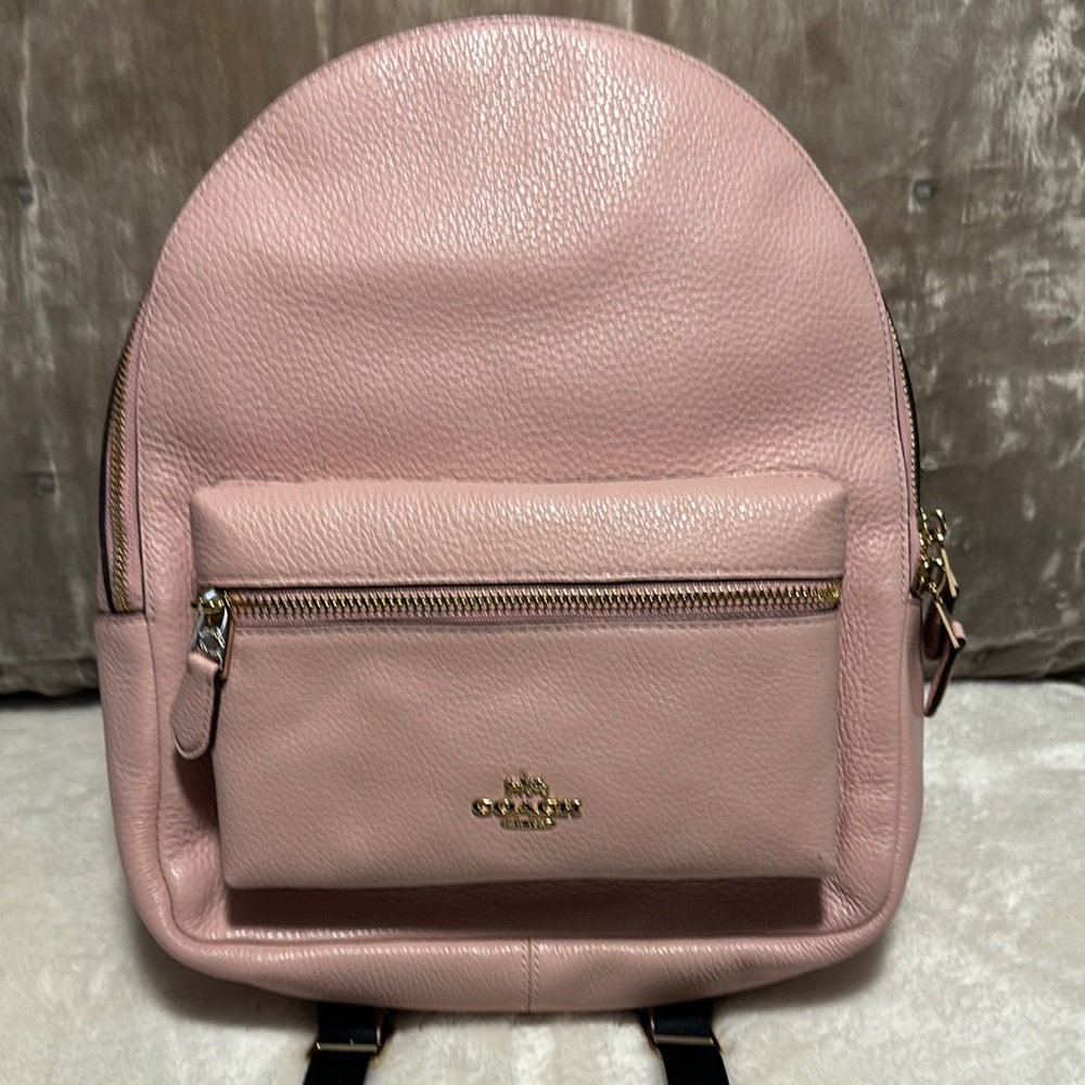 Coach Pink Pebbled Medium Size Leather Charlie Backpack NWOT